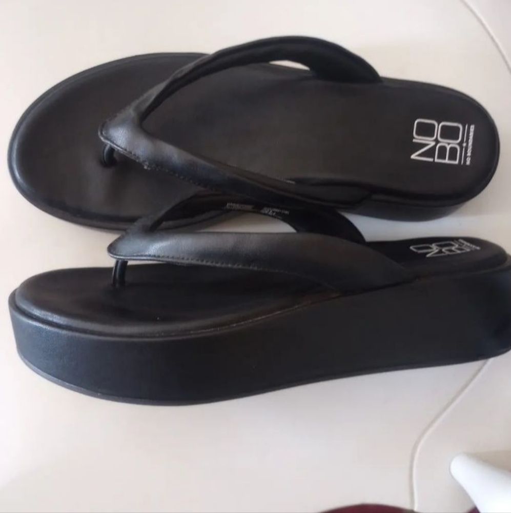 Black platform sandals